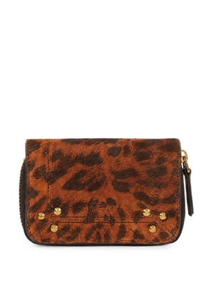 Jérôme Dreyfuss Henri leopard-print wallet - Brown