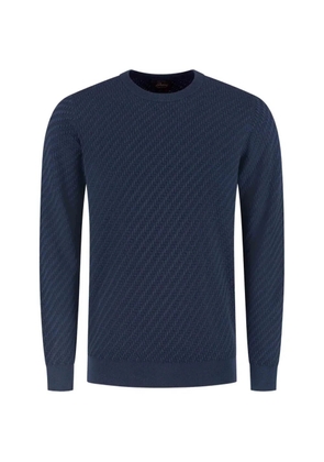 Brioni textured-knit crew-neck sweater - Blue