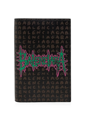Balenciaga logo-print passport case - Black