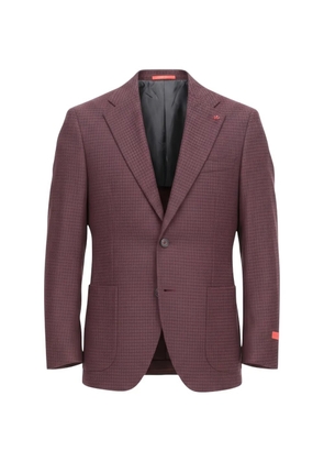 Isaia micro-patterned single-breasted jacket - Purple