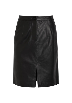 Blazé Milano leather pencil midi skirt - Black