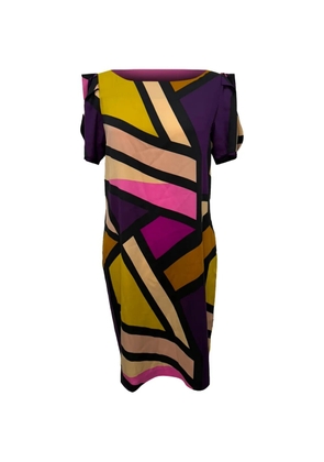 Diane Von Furstenberg Vintage geometric-patterned midi dress - Yellow