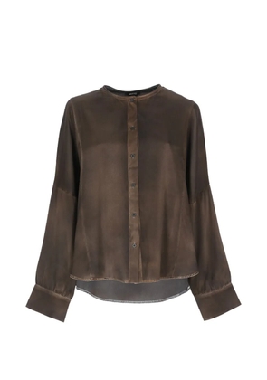 Avant Toi mandarin-collar shirt - Brown