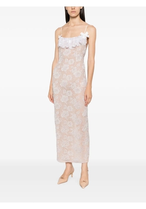 Alessandra Rich sequin-embroidered lace maxi dress - Neutrals