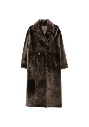 Yves Salomon double-breasted shearling coat - Brown