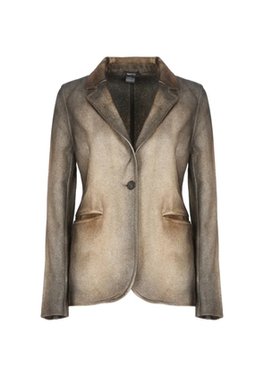 Avant Toi single-breasted wool-blend blazer - Brown