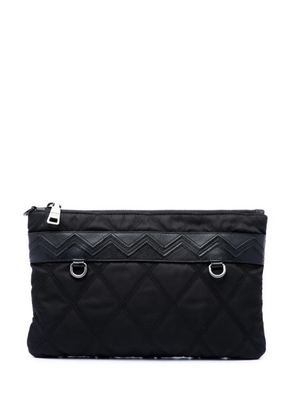 Prada Pre-Owned 2013-2026 Saffiano Trimmed Tessuto Impunturato clutch bag - Black