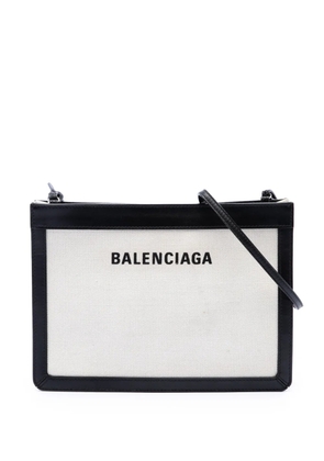 Balenciaga Pre-Owned 2019 Canvas Navy Pochette M crossbody bag - Black