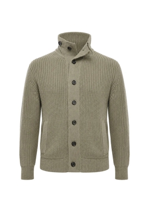 Paolo Pecora ribbed-knit high-neck cardigan - Green