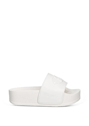 LIU JO logo-embossed platform slides - White