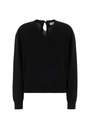 Lanvin bow-detail V-neck sweater - Black