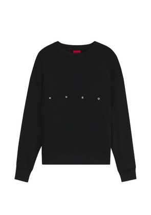 HUGO logo-print graphic-print sweatshirt - Black