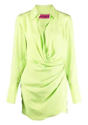 GAUGE81 Naha silk draped shirt dress - Green