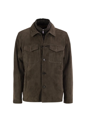 Moorer Torquato-TZ suede layered-detail jacket - Brown