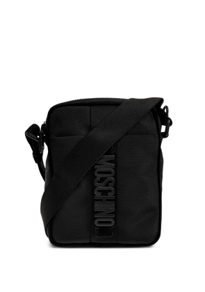 Moschino logo-plaque messenger bag - Black