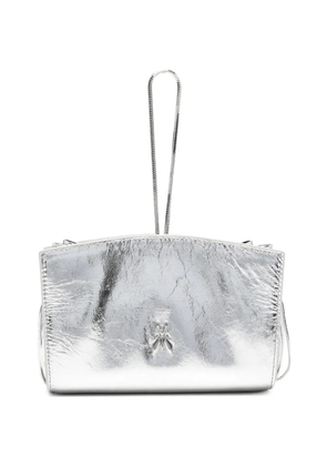 Patrizia Pepe laminated leather clutch bags - Silver