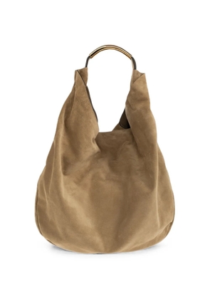 Moschino Handle Me suede shoulder bag - Neutrals