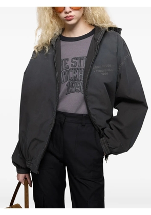 Acne Studios logo-print zip-up hoodie - Black