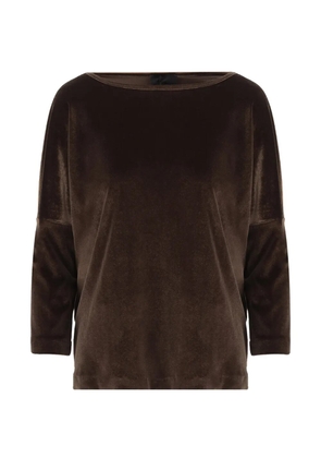 F.It velvet-effect boat-neck sweater - Brown