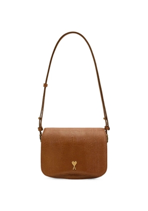 AMI Paris lizard embossed cowhide leather Paris Paris bag - Brown