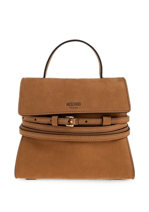 Moschino small Tie Me buckle-strap tote bag - Brown