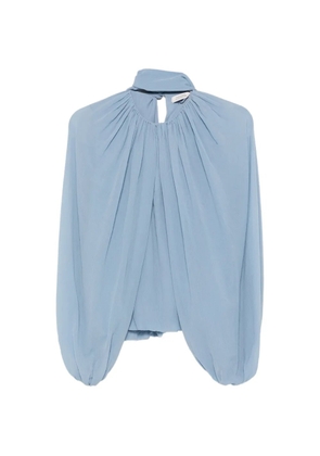 Dorothee Schumacher pussy-bow pleated blouse - Blue