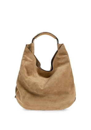 Moschino medium Handle Me suede tote bag - Neutrals