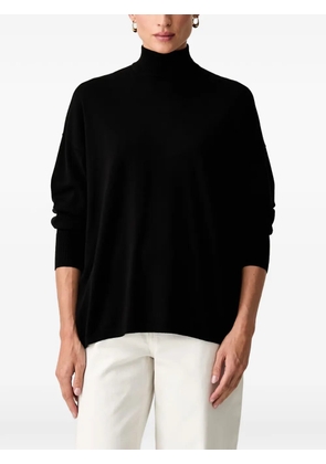 Trussardi high-neck embroidered-logo sweater - Black