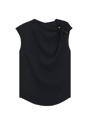 BOSS draped-detail sleeveless blouse - Blue