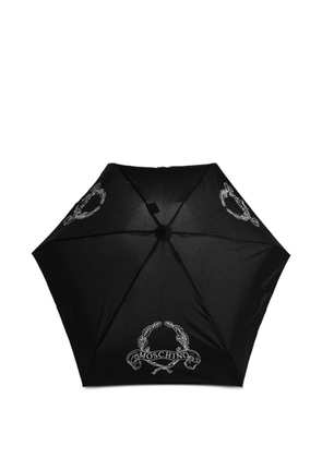 Moschino logo-print folding umbrella - Black