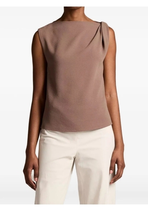 Vince draped-shoulder sleeveless top - Brown