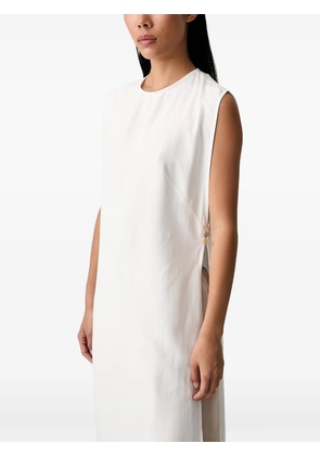 VICOLO sleeveless side-slit maxi dress - White