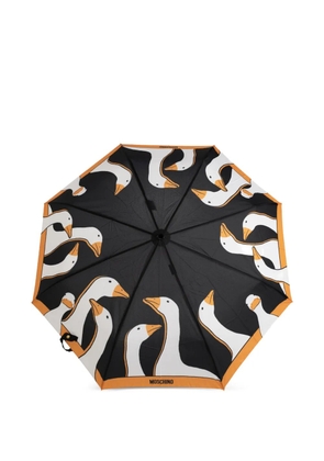 Moschino goose-print folding umbrella - Black