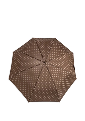 Moschino monogram-print folding umbrella - Brown