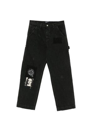 Enfants Riches Déprimés patchwork distressed cotton trousers - Black