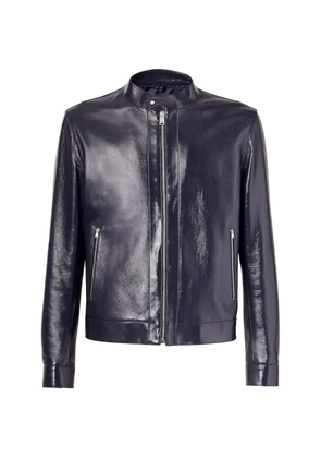 FENDI Shiny blue leather blouson