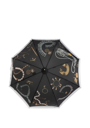 Moschino jewellery-print umbrella - Black