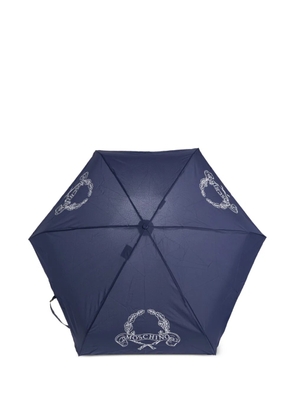 Moschino logo-print folding umbrella - Blue
