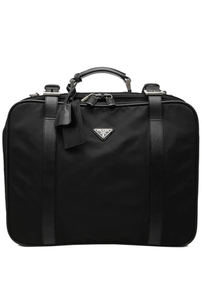 Prada Pre-Owned 2000-2013 Saffiano Trimmed Tessuto Suitcase Bag travel bag - Black