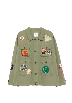 FOUND patch-detail herringbone jacket - Green