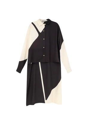 Alberta Ferretti graphic-print asymmetric shirt - Black