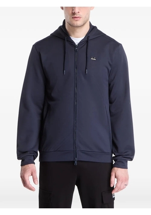 Ea7 Emporio Armani Lux Identity logo-plaque zip-up hoodie - Blue