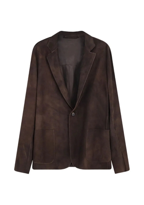 Salvatore Santoro notch-lapel suede jacket - Brown