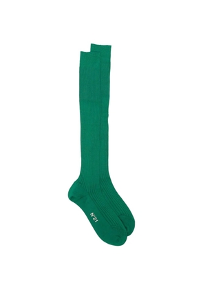 Nº21 ribbed-knit logo-print socks - Green