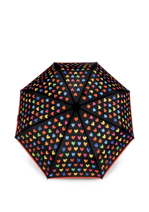 Moschino heart-print folding umbrella - Black