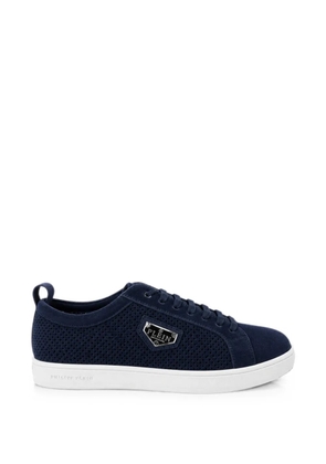 Philipp Plein perforated suede low-top sneakers - Blue