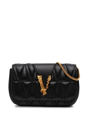 Versace Pre-Owned 2010-2026 Mini Quilted Leather Virtus V crossbody bag - Black