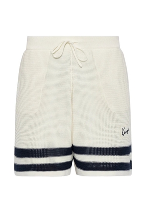 Kenzo stripe-trim decorative-weave shorts - Neutrals
