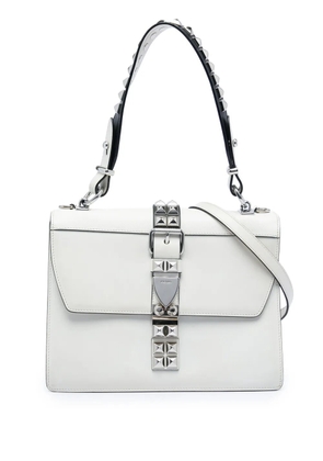 Prada Pre-Owned 2010-2026 City Calf and Saffiano Studded Elektra satchel - White