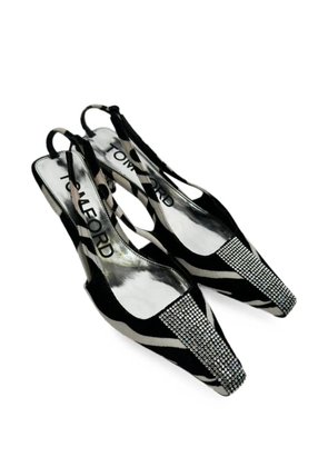 Tom Ford Vintage zebra-print slingback pumps - Black